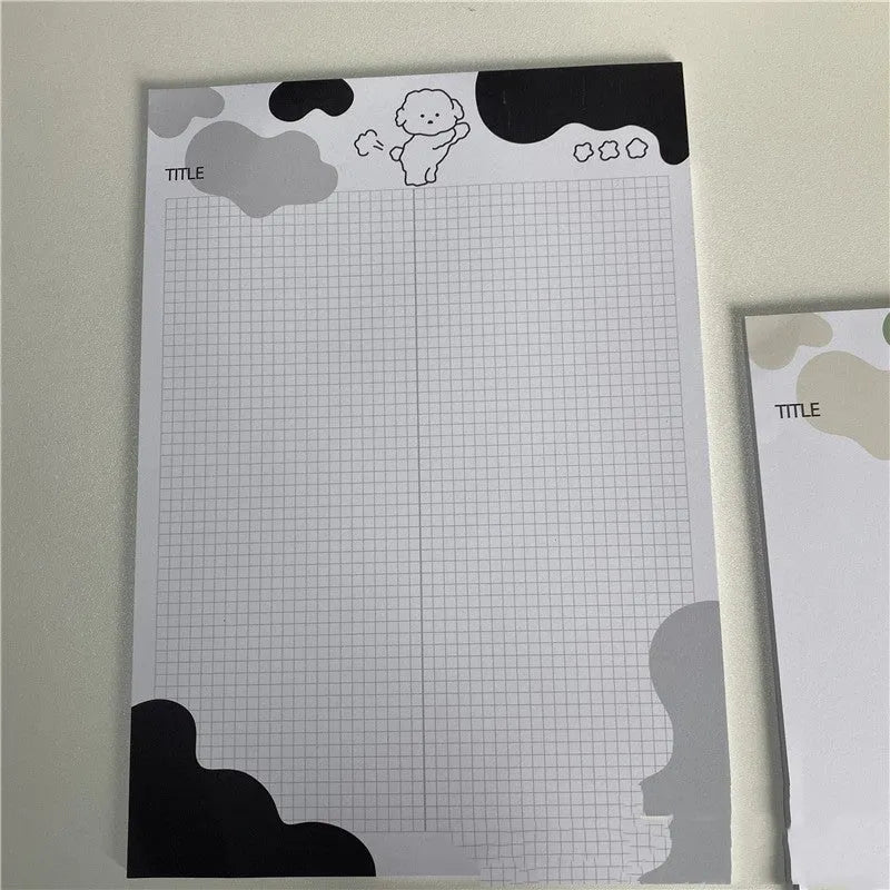 INS Wind Marshmallow Dog B5 sticky note paper in purple with 30 adhesive sheets
