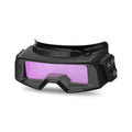 Black automatic darkening welding mask glasses with 122.5x35mm viewing area for arc welding protection