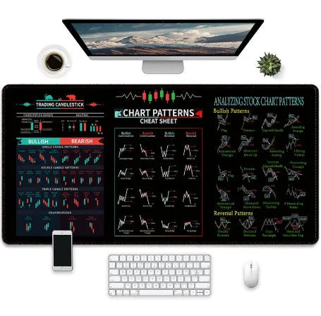 Large gaming mouse pad with printed game artwork on natural rubber surface