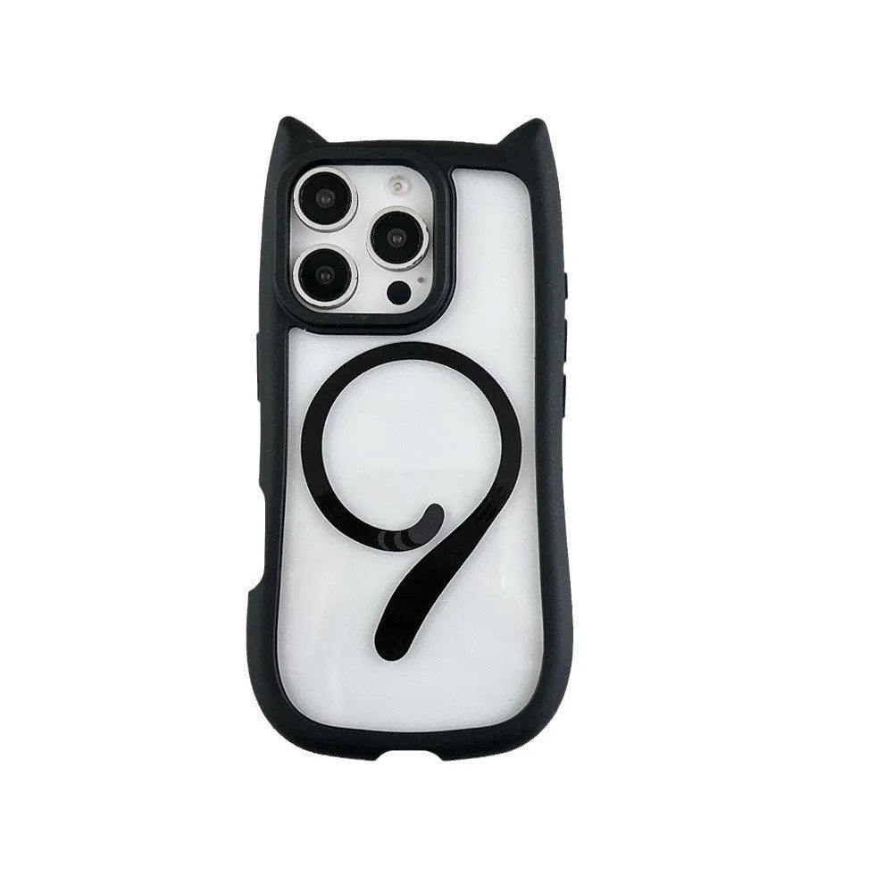 Transparent acrylic and TPU two-piece phone case for iPhone 17 models on a table.
