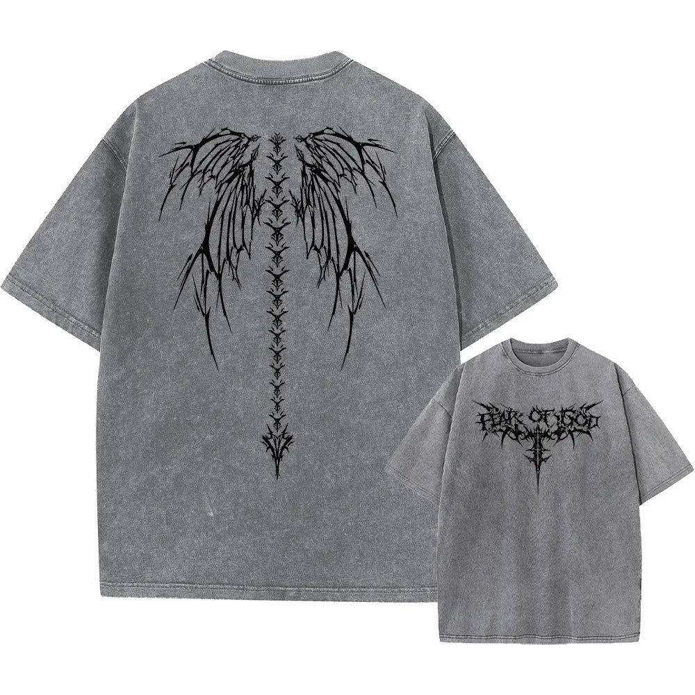 Men's oversized cotton T-shirt with drop shoulder sleeves in casual loose fit