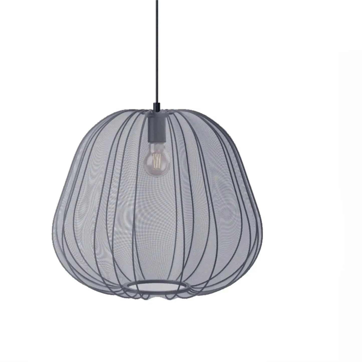 Japanese-style net pumpkin ceiling lamp with branch design in white or grey blue options
