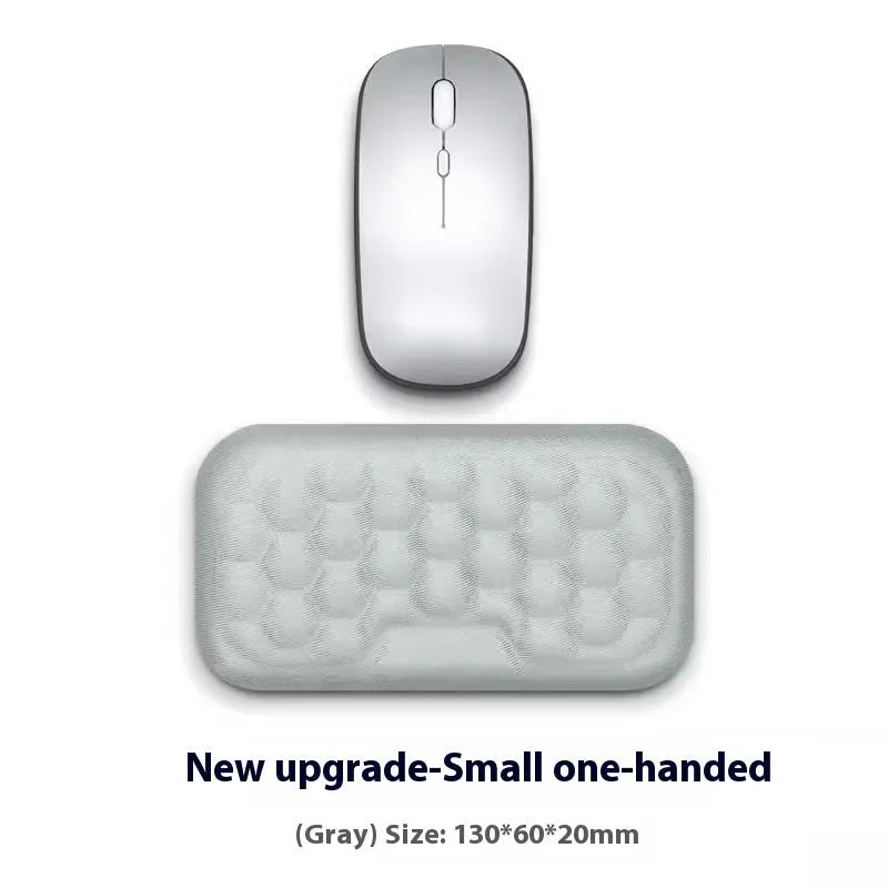 Memory cotton wrist pad for computer use in black or grey with cloth or leather options
