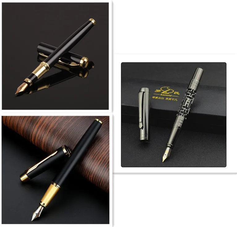 Metal fountain pen with 0.5mm iridium tip in red and black colour options
