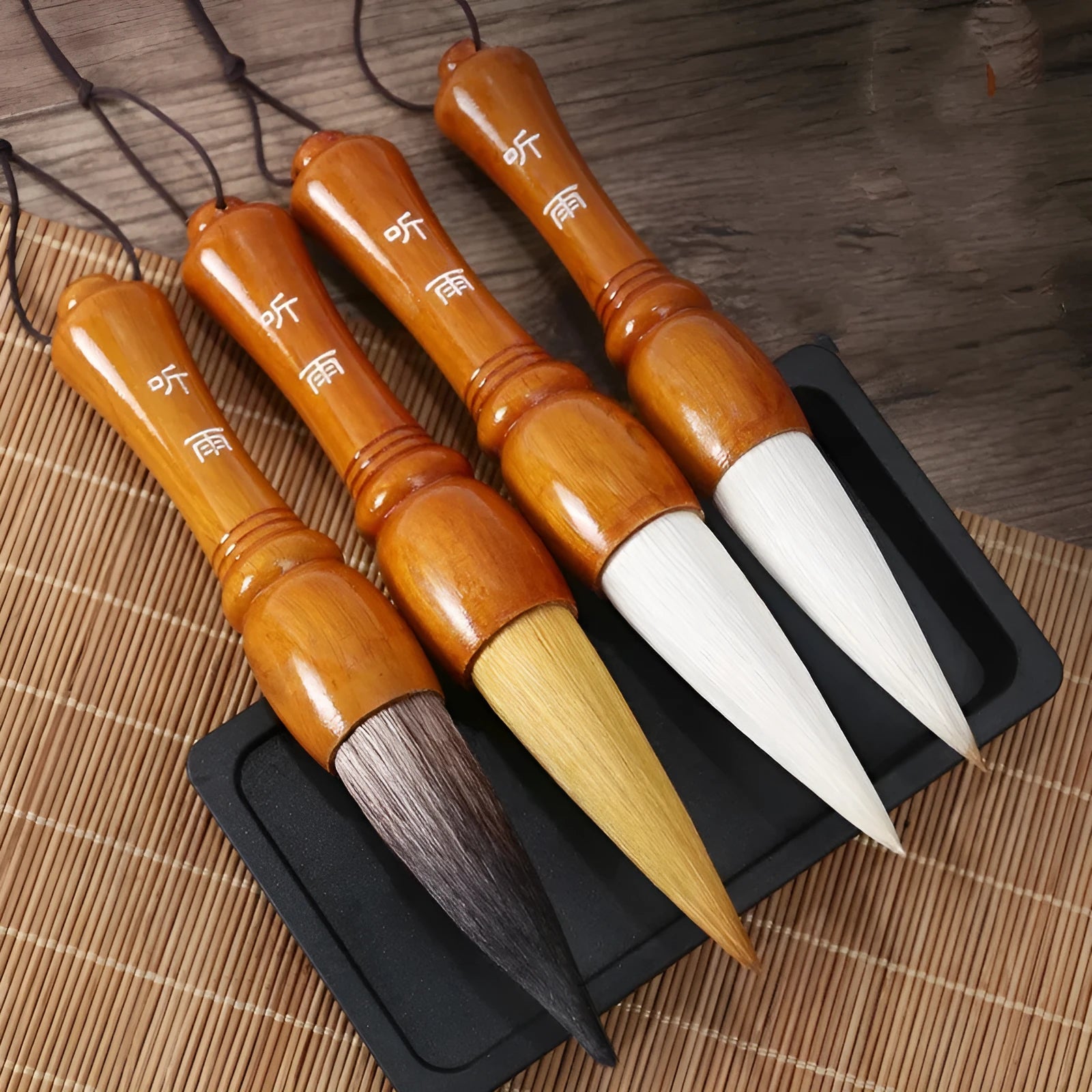 Large traditional Chinese calligraphy brush with mixed wolf and sheep hair bristles for wrist painting
