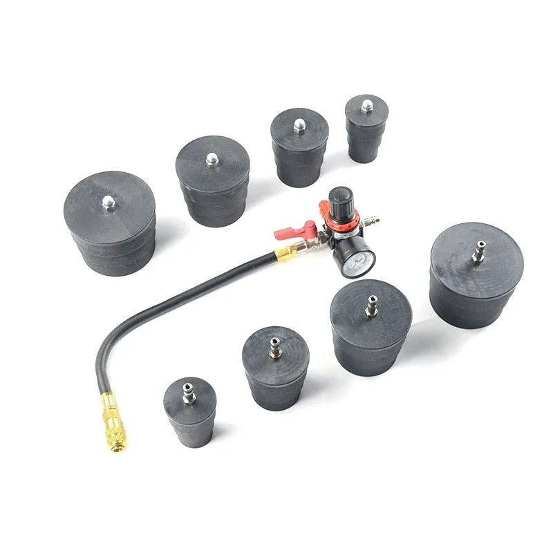 Nine-piece set turbo test instrument in alloy steel with blow box case for automotive turbocharger leak detection