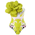 Women's blue fairy print one-piece swimsuit with matching gauze skirt set