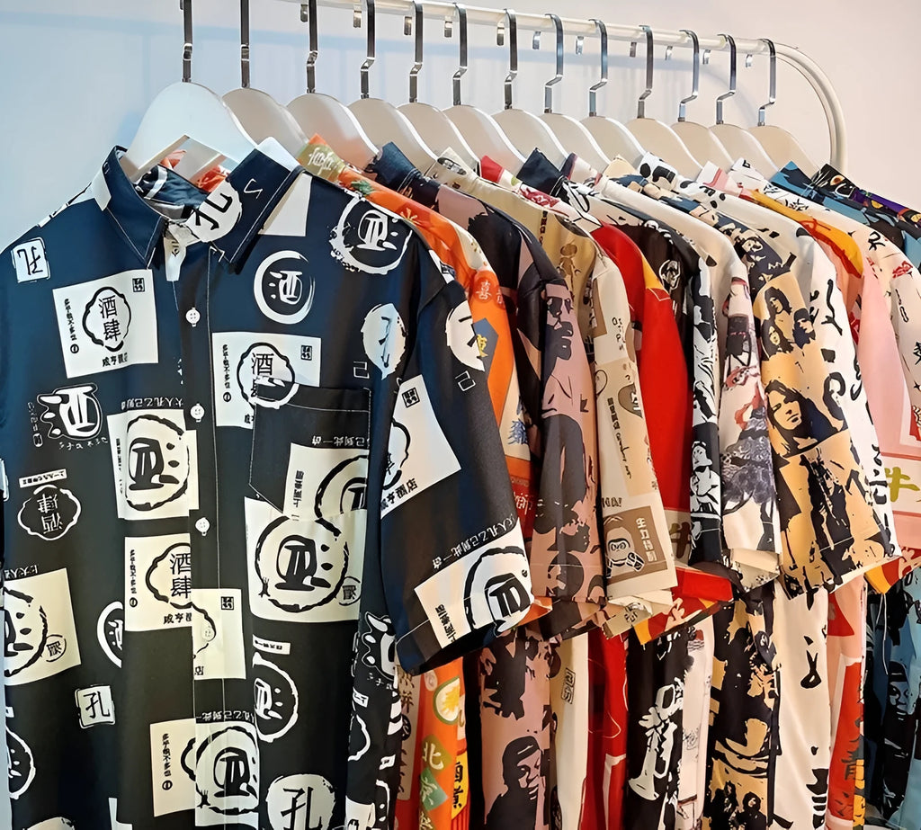 Loose fit short sleeve floral printed shirt in cardigan style.