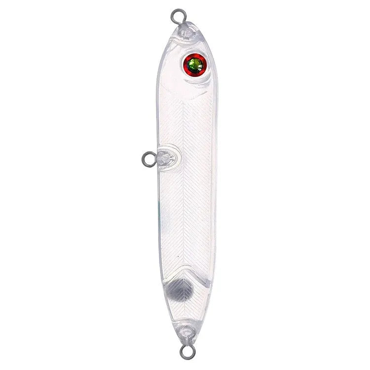 Transparent 9.5cm DIY fishing lure blank body with 7mm eye socket for custom bait making