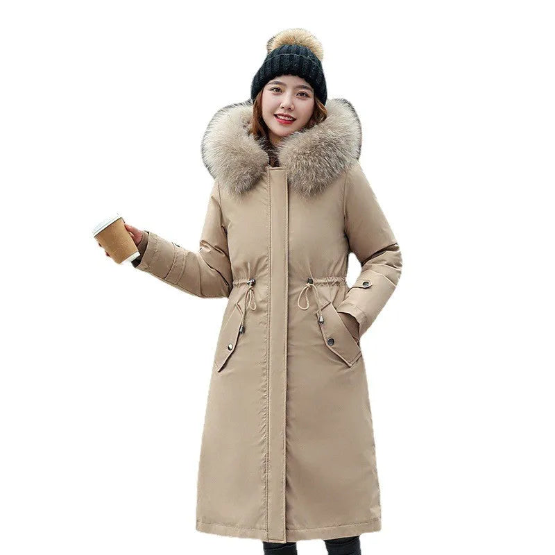Long women's fleece-lined trench coat in a choice of six colours, featuring a two-way zip.