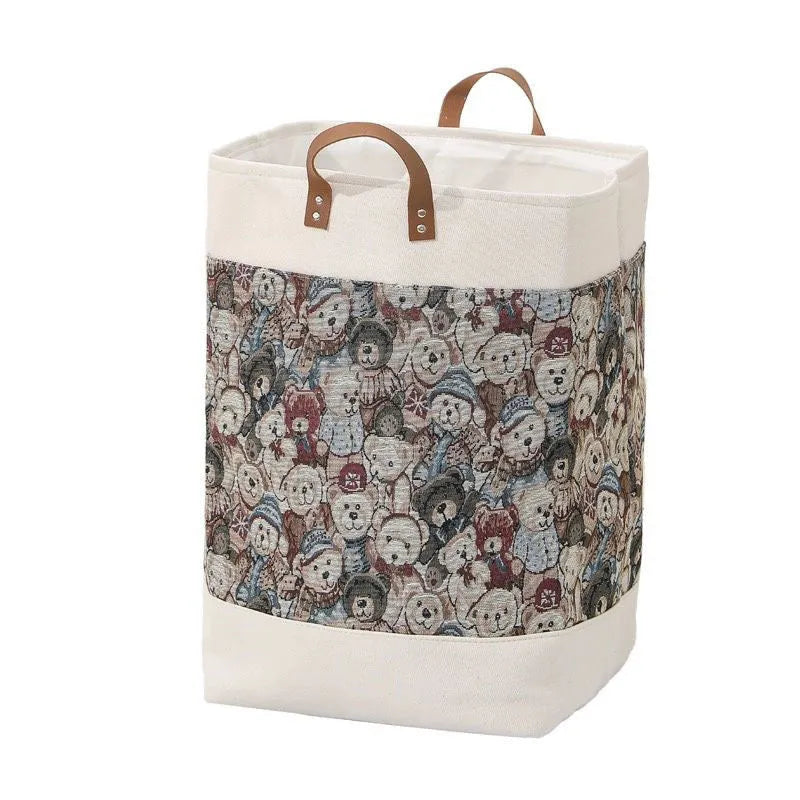 35x35x55cm fabric storage bag in colourful bear design with simple modern style for home organisation