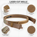 VOTAGOO tactical belt with quick-release alloy buckle in CP camouflage, black or grey-brown