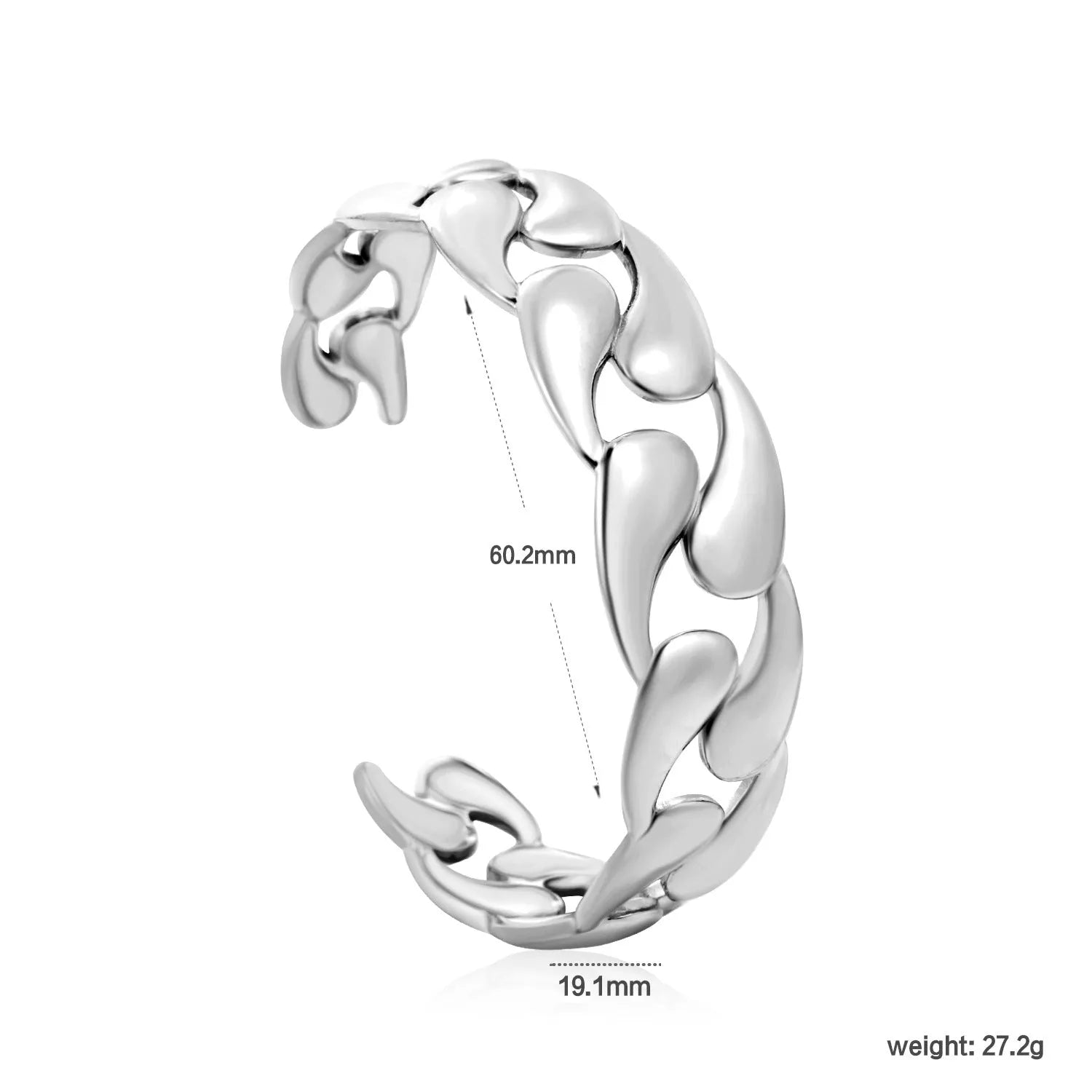 A stainless steel bracelet in an advanced European style design on a wrist.