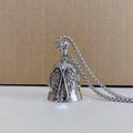Vintage white angel feather alloy keychain and necklace set with electroplated finish.