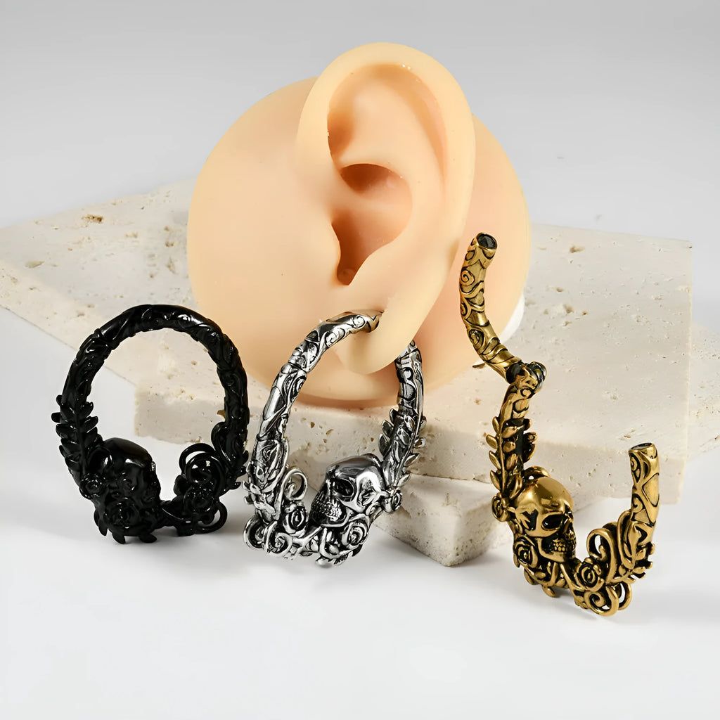 Stainless steel earrings with totem pattern design in various electroplated colours
