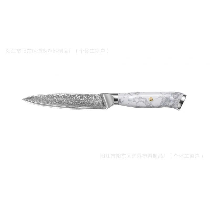 Damascus pattern VG10 steel chef knife with 21cm blade and 11cm wooden handle