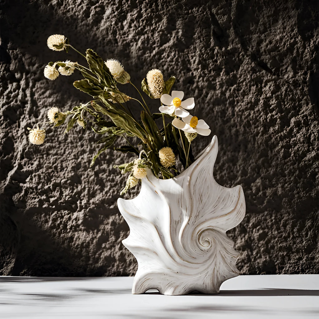 French art ceramic vase with coloured glaze finish and hexagon shape