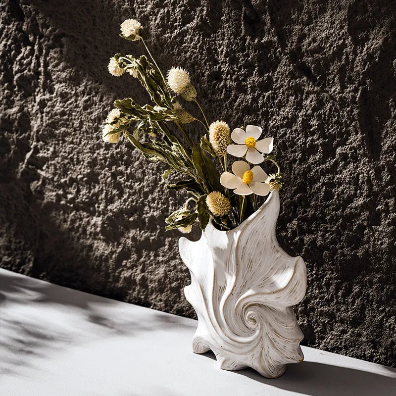 French art ceramic vase with coloured glaze finish and hexagon shape