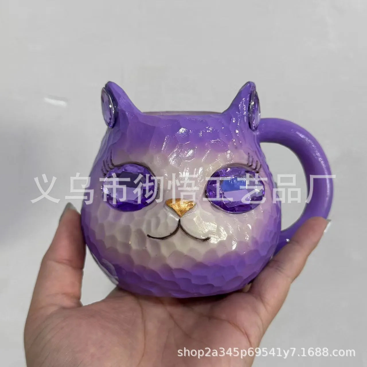 Resin cat cup decorative ornament in American style with four colour options