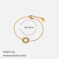 Sunflower Series gold necklace and bracelet set with geometric chain design