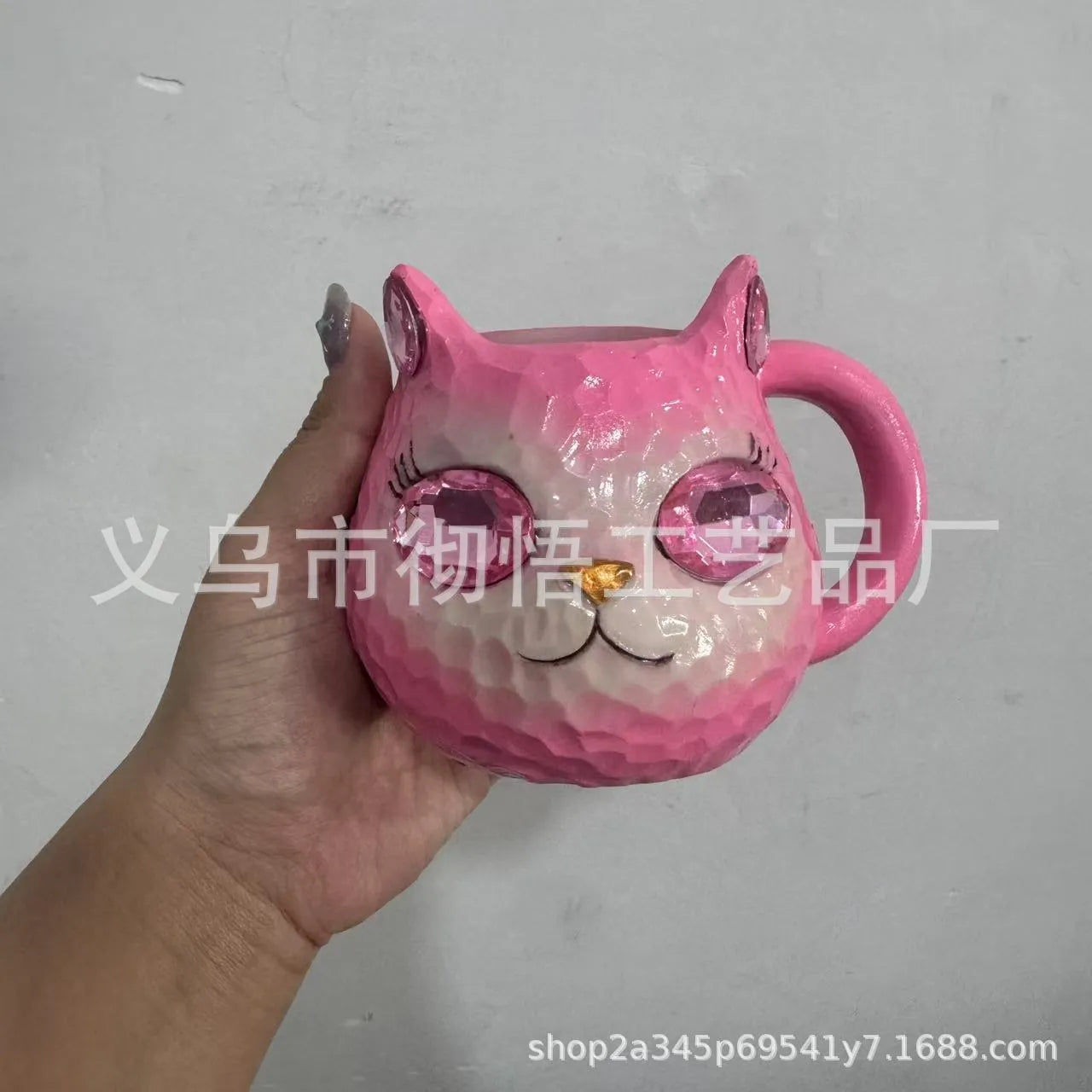 Resin cat cup decorative ornament in American style with four colour options