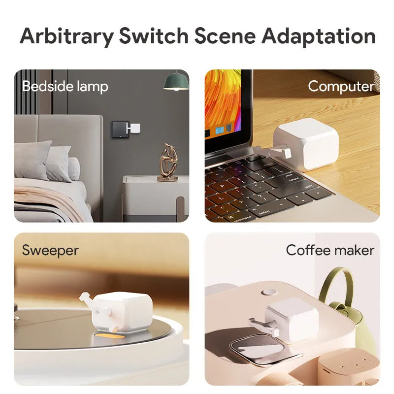 Small white Bluetooth rocker arm finger robot remote control with dimensions 53mm by 29mm by 14mm.