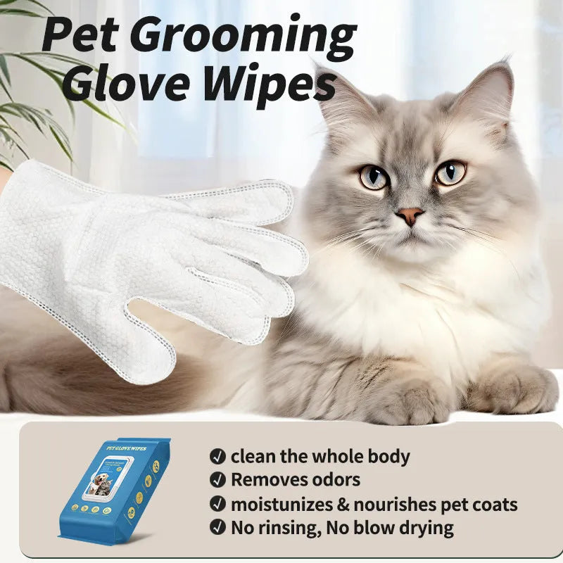 Pack of disposable plastic pet gloves for bathing and cleaning cats and dogs