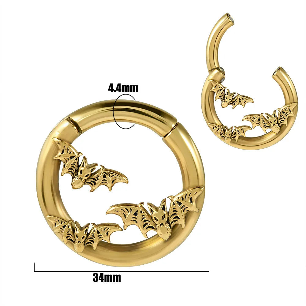 Stainless steel earrings with totem pattern design in various electroplated colours