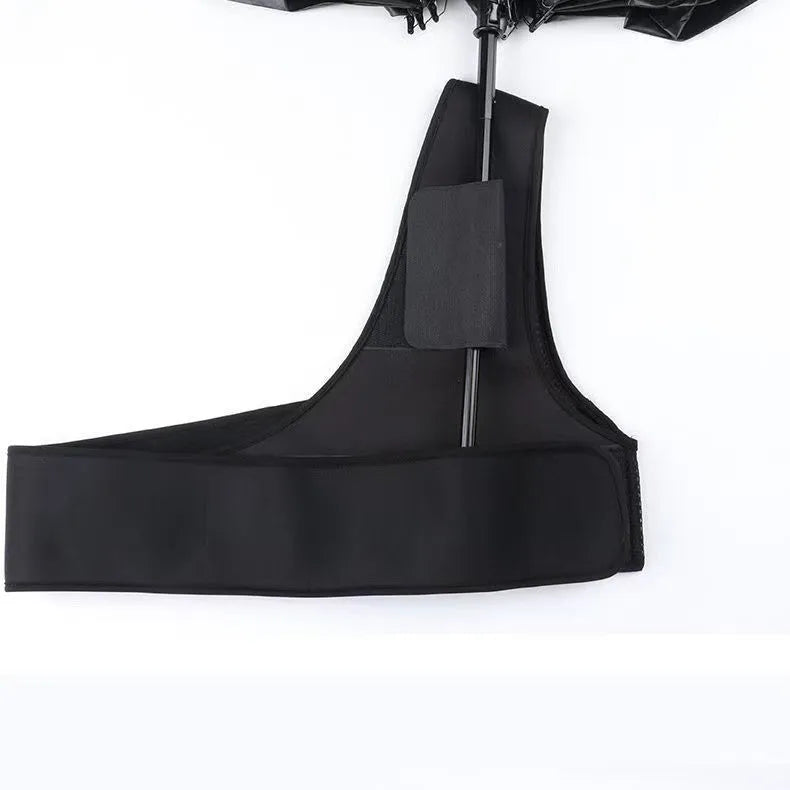 Portable umbrella holder with shoulder strap for manual 10-bone umbrellas in diving cloth material