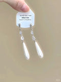 Geometric alloy earrings with rhinestone accents and little star tassel design for women