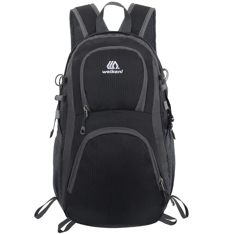 20-litre multi-functional sports backpack in Oxford cloth with an air pillow belt, shown in various colours.