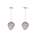 Spot drill geometric strawberry earrings for women in zinc alloy with six colour options