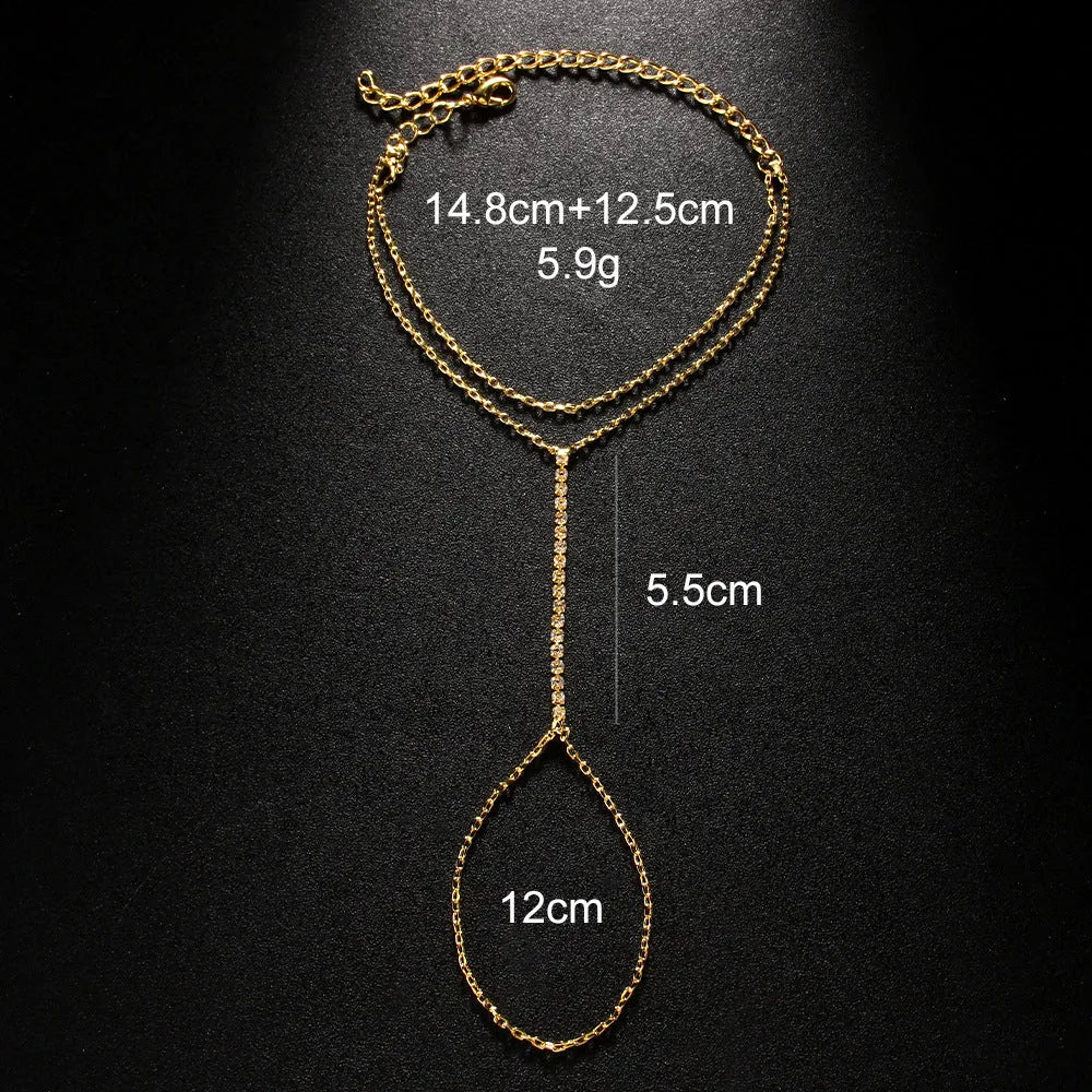 Women's geometric rhinestone bracelet in silver or gold colour with alloy construction