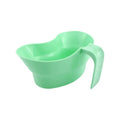 Green plastic gargle cup for bedridden elderly patient oral care and hydration