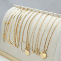 10-piece gold necklace set for women with adjustable snake bones chain and simple alloy pendants