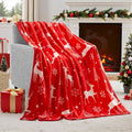 Soft flannel plush Christmas blanket in polyester fibre, showing American style and available in multiple sizes.