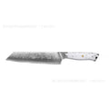 Damascus pattern VG10 steel chef knife with 21cm blade and 11cm wooden handle