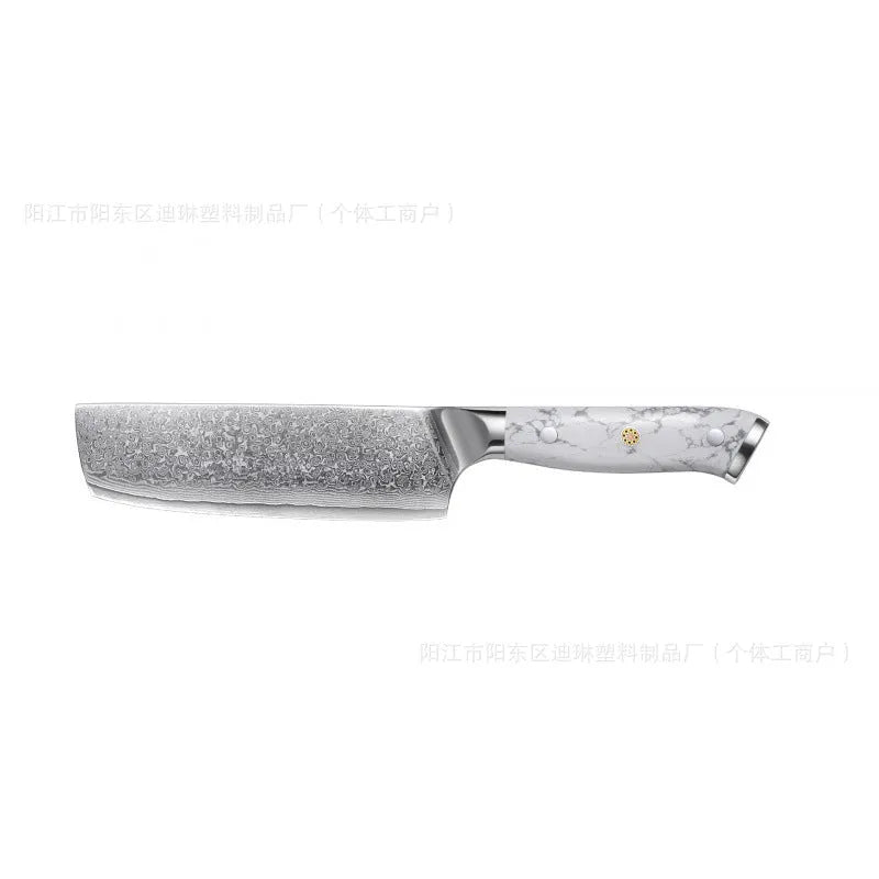 Damascus pattern VG10 steel chef knife with 21cm blade and 11cm wooden handle