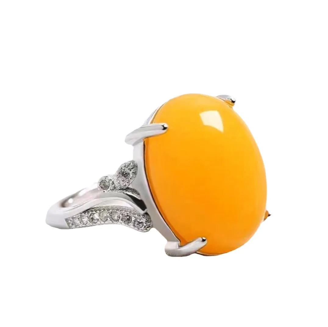 Adjustable ethnic geometric sapphire ring with natural stone in multiple colour options