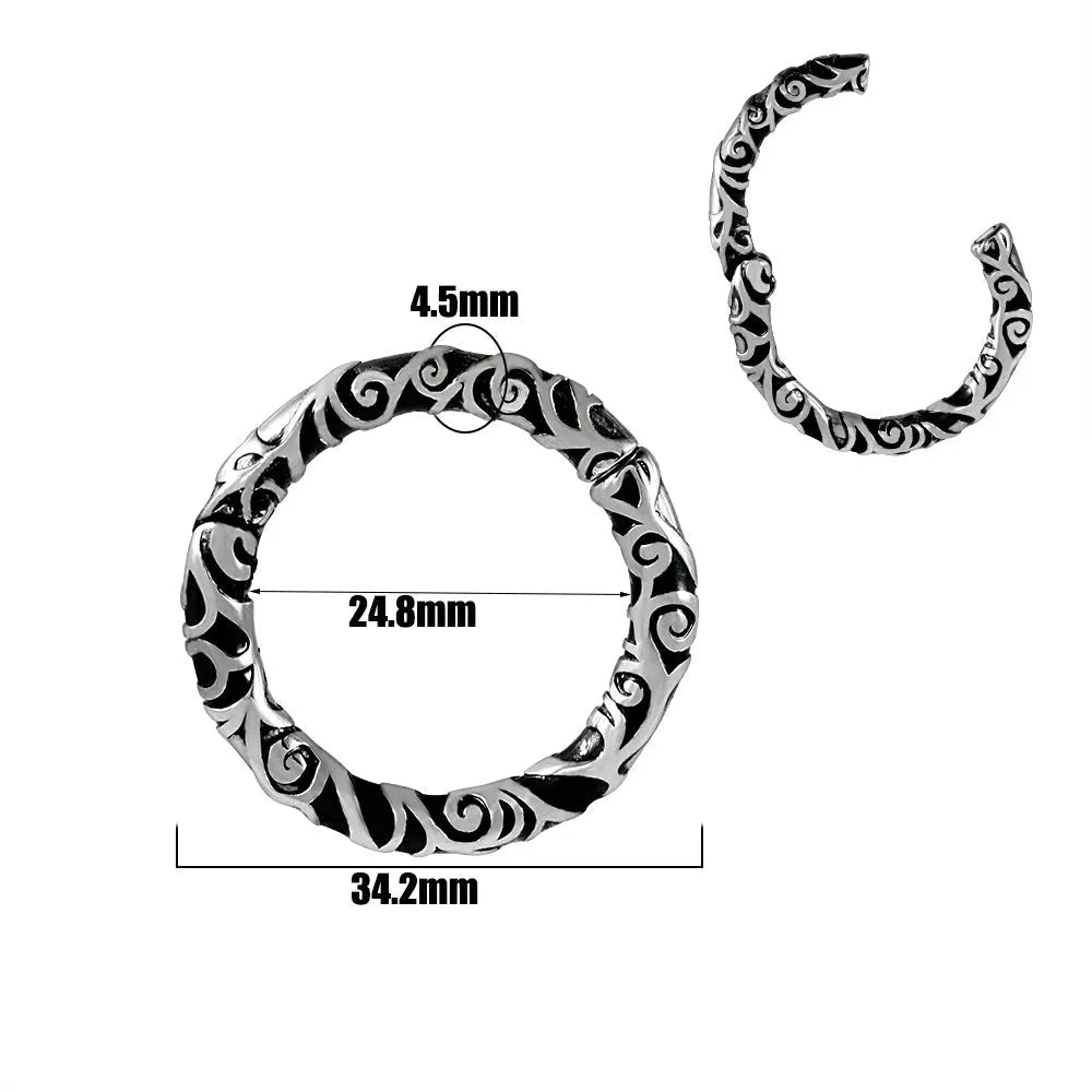 Stainless steel earrings with totem pattern design in various electroplated colours