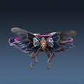 Purple colour change butterfly rhinestone alloy pendant collar necklace on a regular chain.