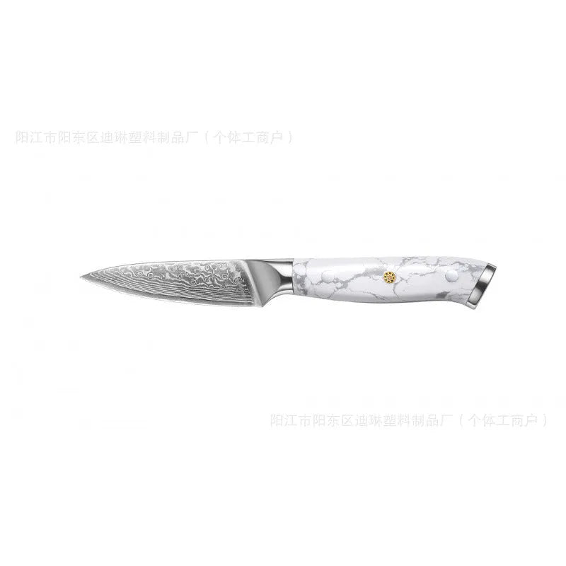 Damascus pattern VG10 steel chef knife with 21cm blade and 11cm wooden handle