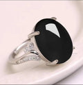 Adjustable ethnic geometric sapphire ring with natural stone in multiple colour options
