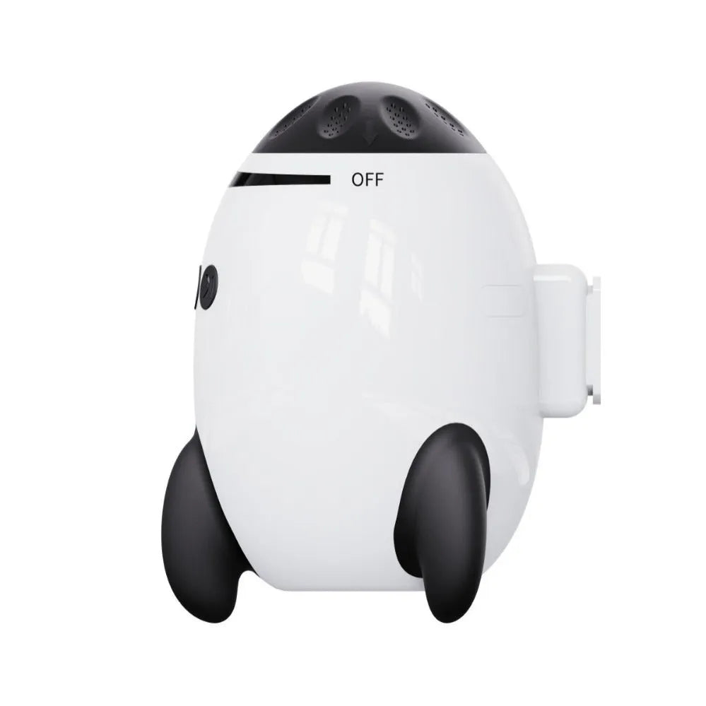 White ABS plastic baby sleep comforter device showing automatic shaking and Bluetooth features for nursery use.