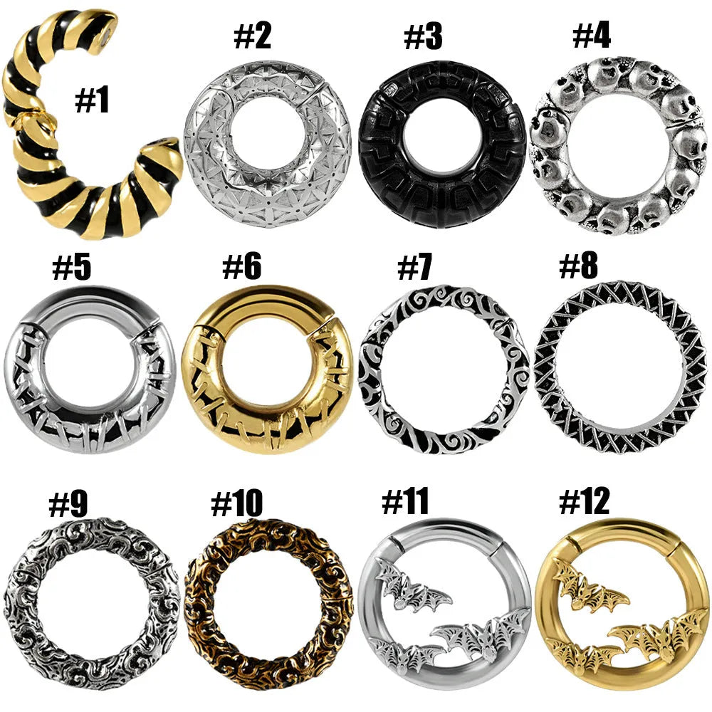 Stainless steel earrings with totem pattern design in various electroplated colours
