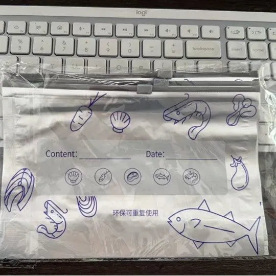 Set of aluminium foil resealable fresh-keeping bags in small, medium, and large sizes.
