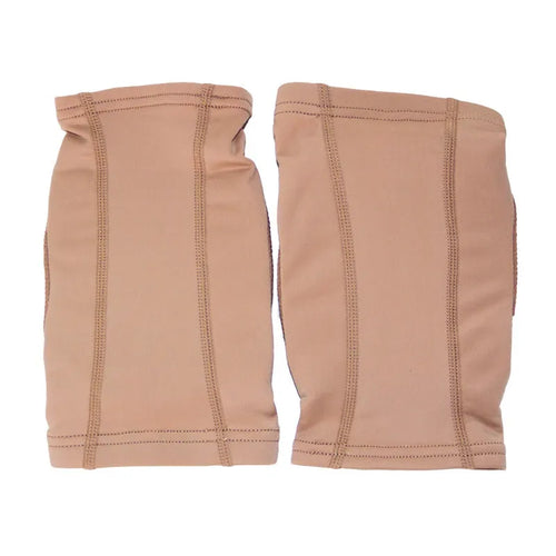 Black and skin colour elasticated knee pads for ballet dance and yoga exercise protection