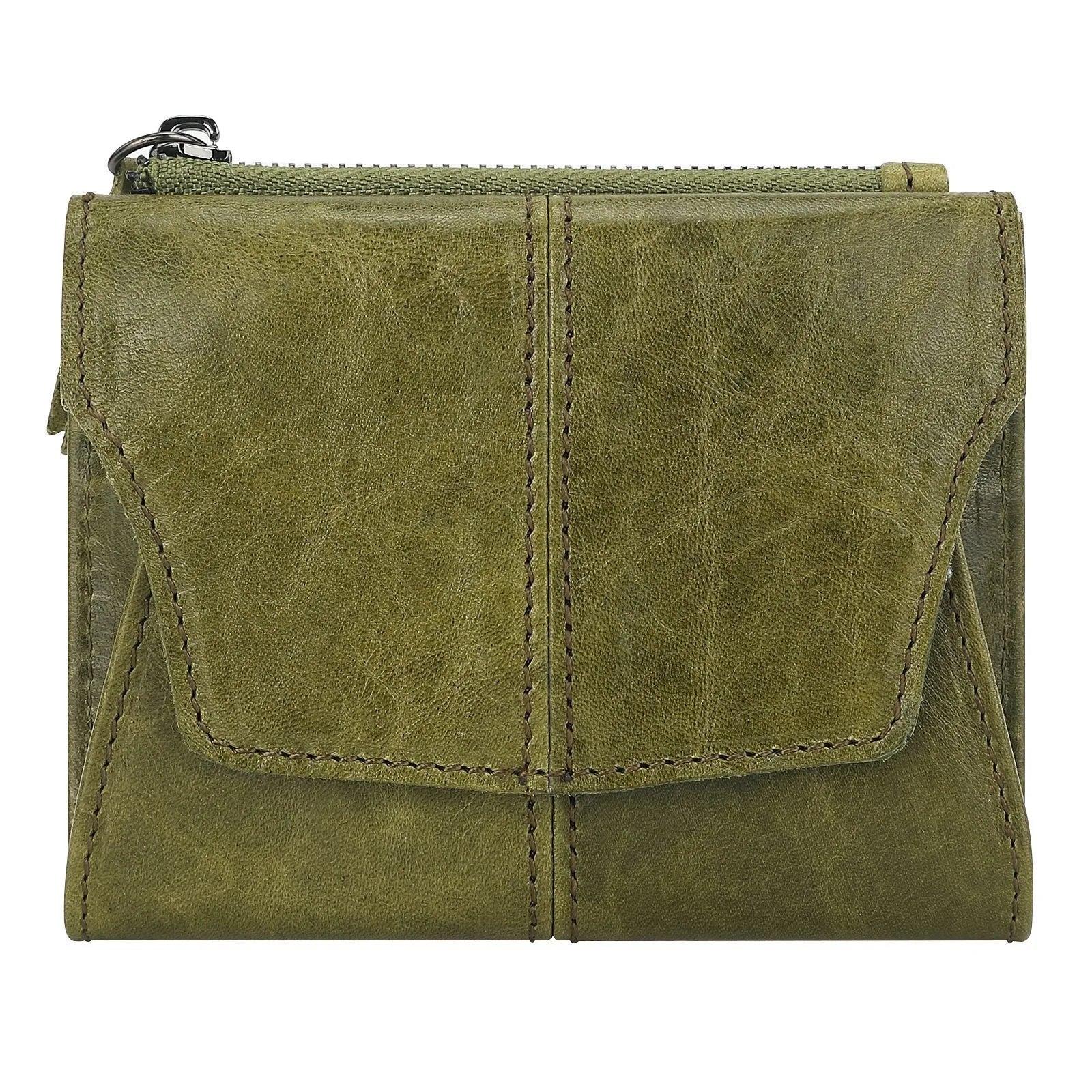 Genuine cowhide leather coin purse with lock closure in a choice of six colours including black, brown and olive green.
