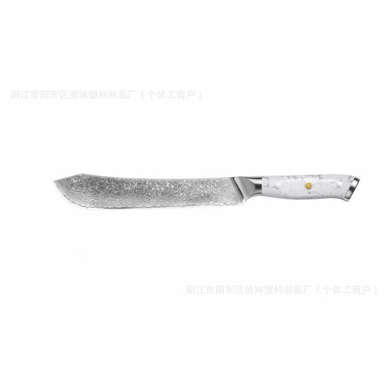 Damascus pattern VG10 steel chef knife with 21cm blade and 11cm wooden handle