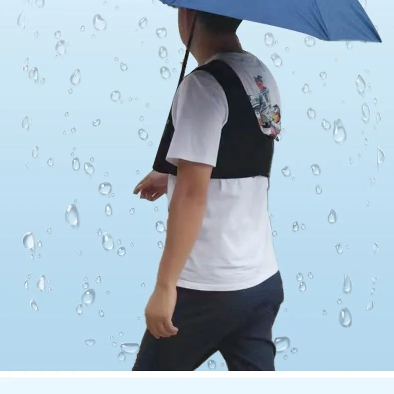 Portable umbrella holder with shoulder strap for manual 10-bone umbrellas in diving cloth material